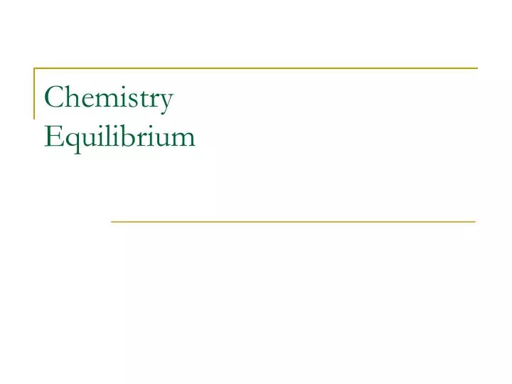chemistry equilibrium