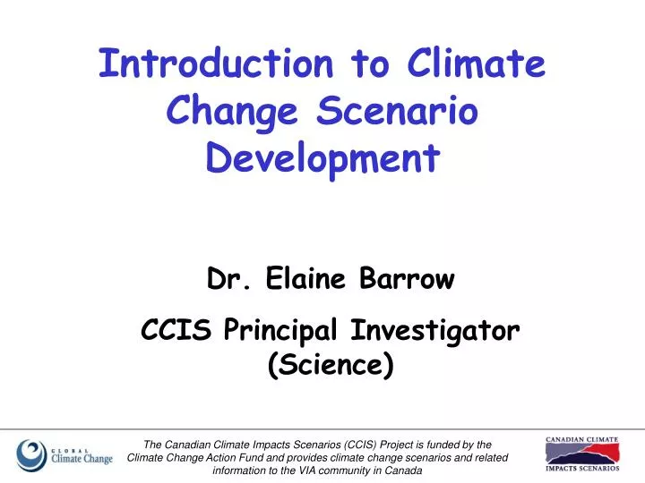 introduction to climate change scenario development