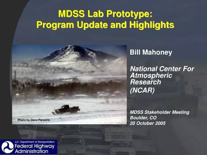 mdss lab prototype program update and highlights