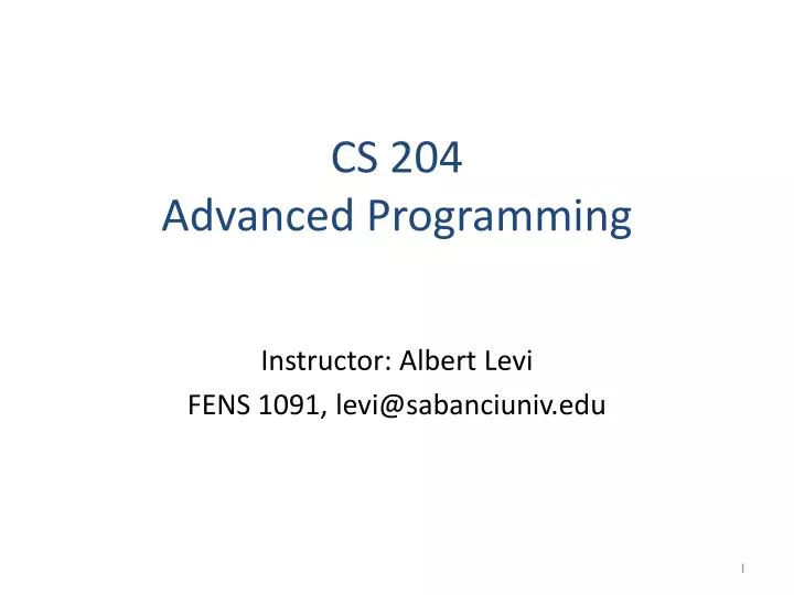 cs 204 advanced programming