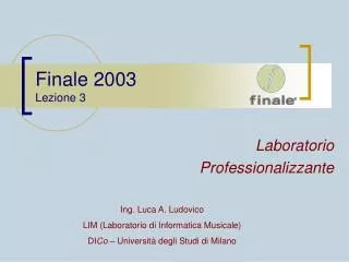 Finale 2003 Lezione 3