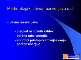 Marko Bizjak, Javna razsvetljava d.d.