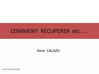 comment recuperer etc