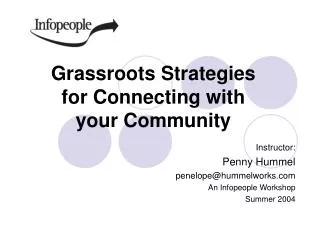 Grassroots Strategies for Connecting with your Community