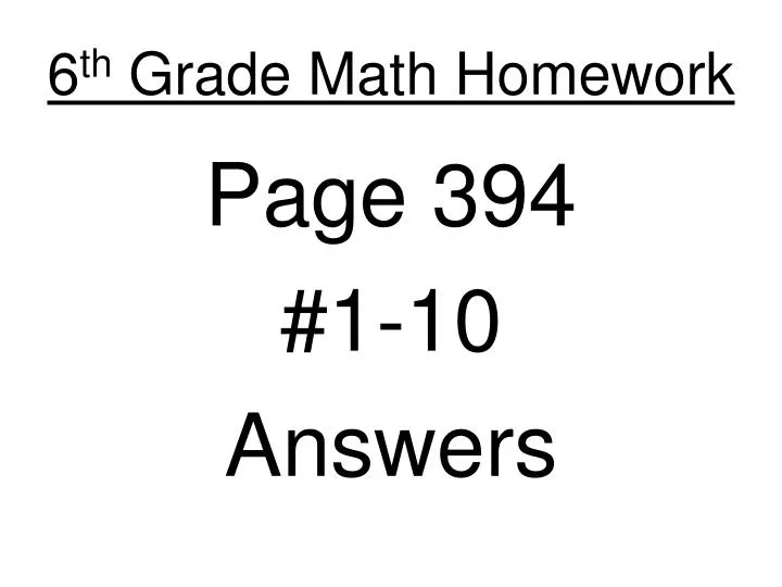 6 th grade math homework