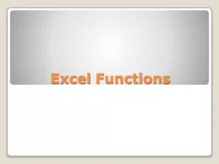 Excel Functions