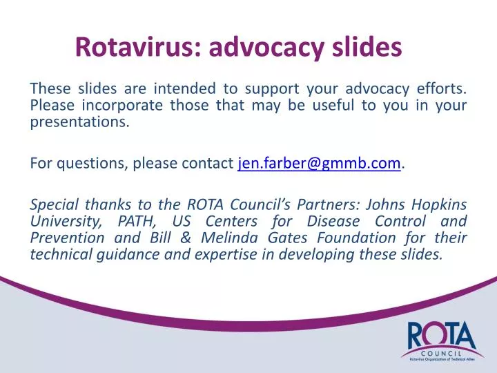 rotavirus advocacy slides