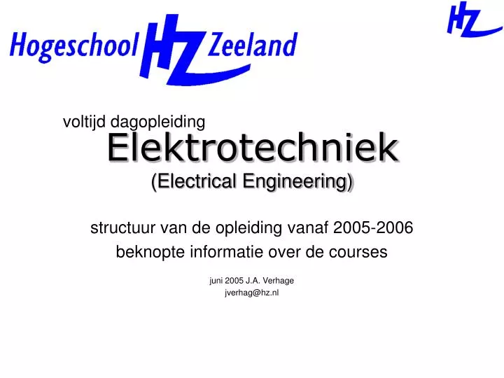 elektrotechniek electrical engineering