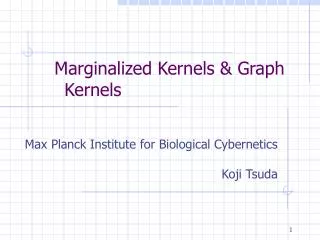 Marginalized Kernels &amp; Graph Kernels