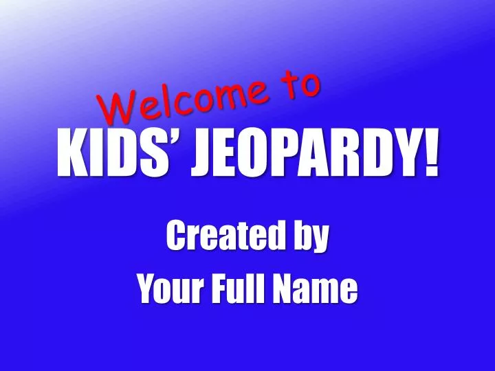 kids jeopardy