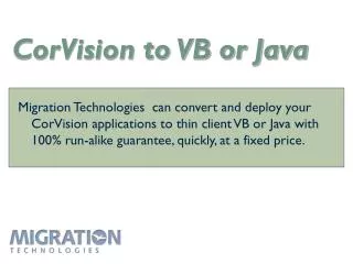 CorVision to VB or Java