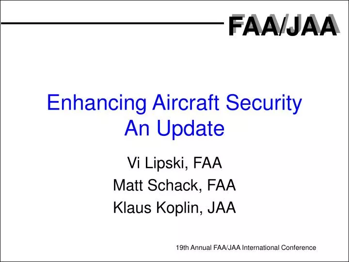 enhancing aircraft security an update