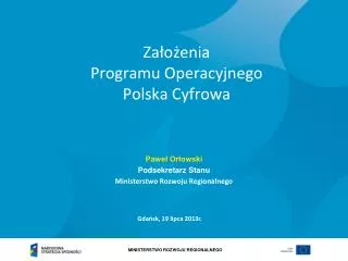 za o enia programu operacyjnego polska cyfrowa