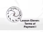 Lesson Eleven: Terms of Payment I - slide 1