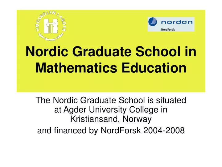 nordic graduate school in mathematics education