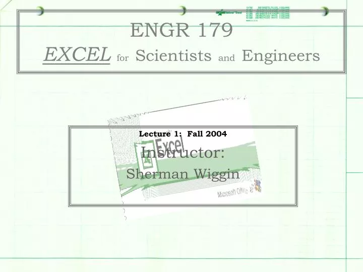 engr 179 excel for scientists and engineers