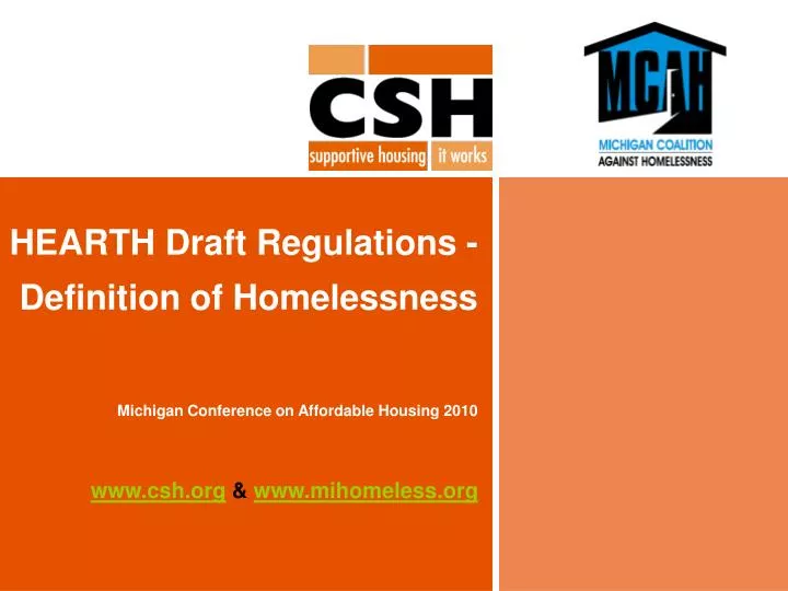 hearth draft regulations definition of homelessness michigan conference on affordable housing 2010