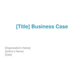 [Title] Business Case