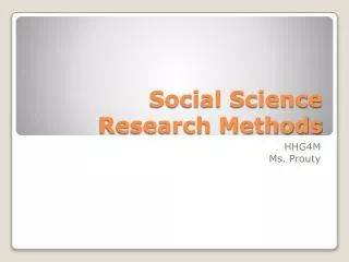 social science research methods