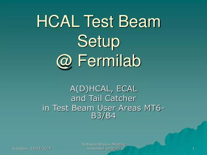hcal test beam setup @ fermilab