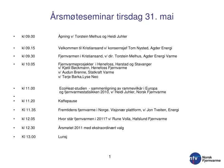 rsm teseminar tirsdag 31 mai