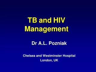 TB and HIV Management
