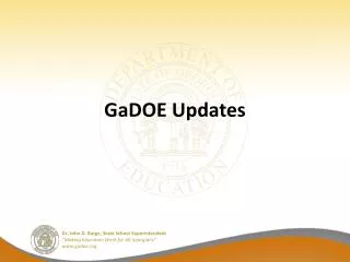 GaDOE Updates
