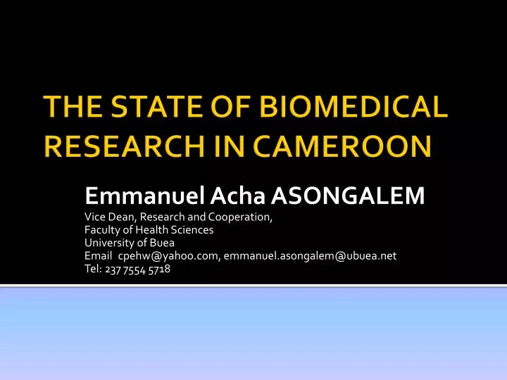 the state of biomedical research in cameroon