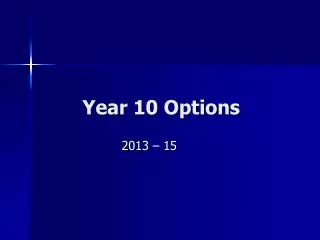 Year 10 Options