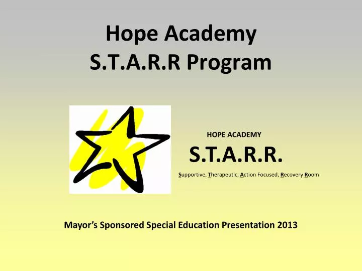 hope academy s t a r r program