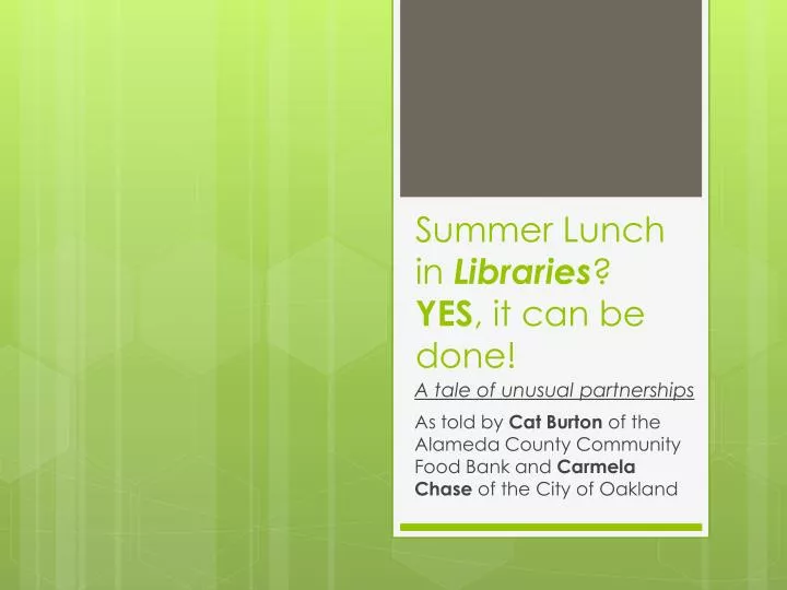 summer lunch in libraries yes it can be done
