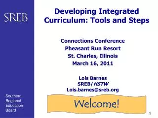 Developing Integrated Curriculum: Tools and Steps