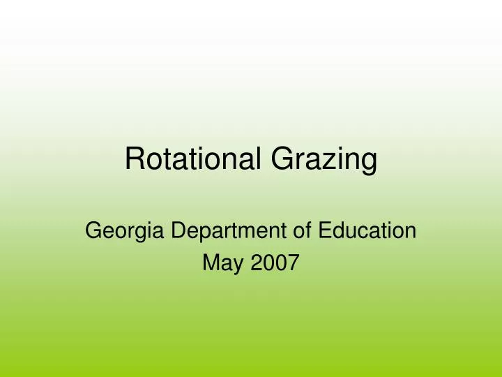 rotational grazing
