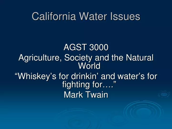 california water issues