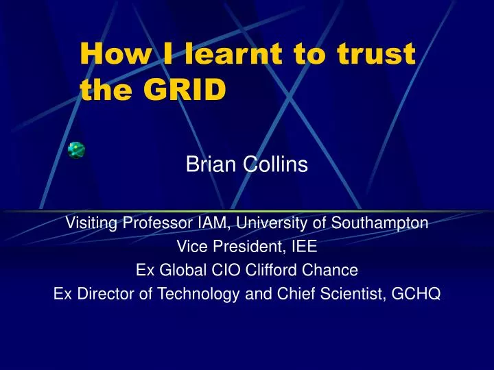 how i learnt to trust the grid