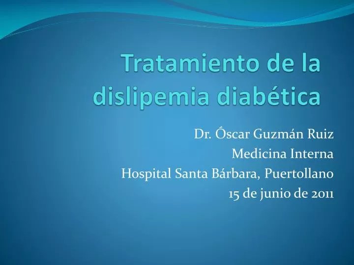 tratamiento de la dislipemia diab tica