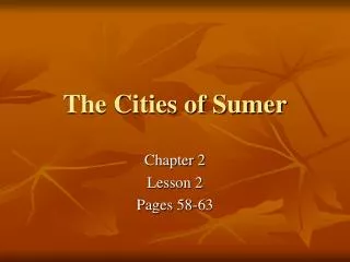 The Cities of Sumer