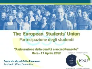 The European Students ’ Union Partecipazione degli studenti