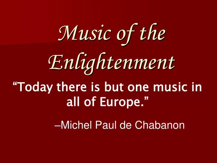 music of the enlightenment