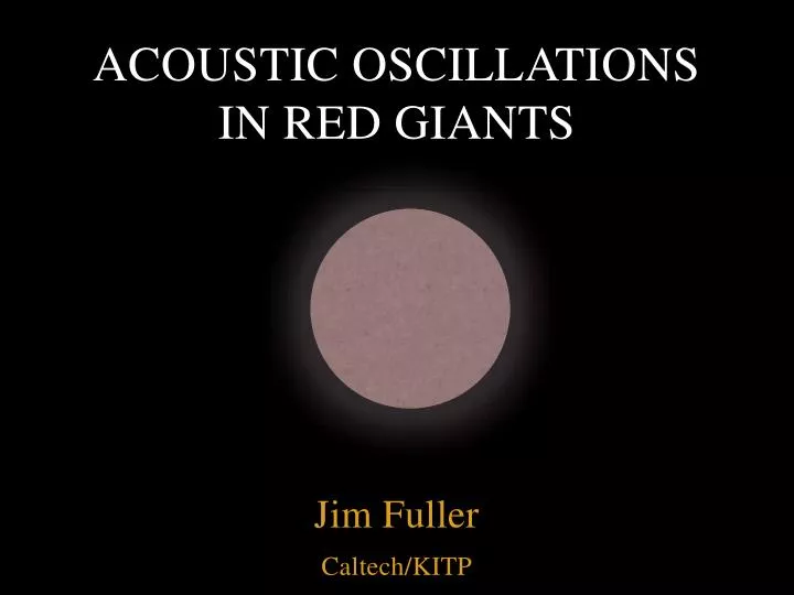 acoustic oscillations in red giants