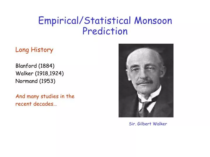 empirical statistical monsoon prediction
