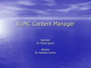 VUMC Content Manager