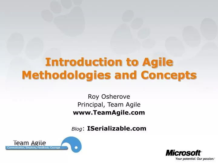 introduction to agile methodologies and concepts