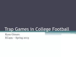 Trap Games in College Football