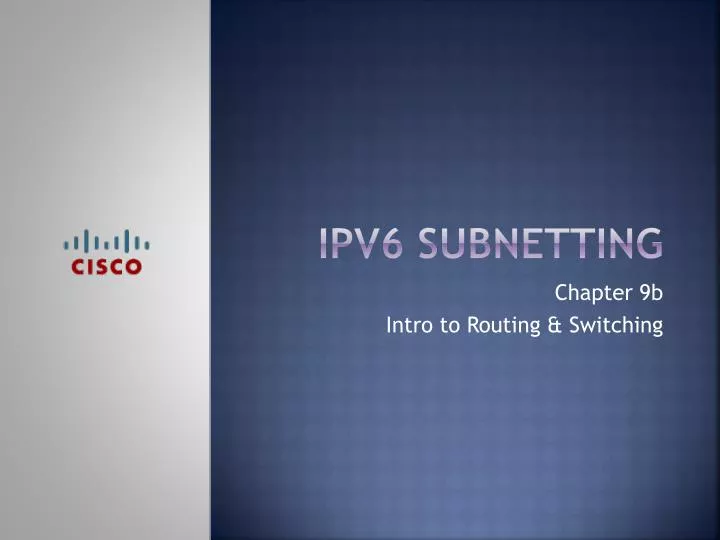 ipv6 subnetting