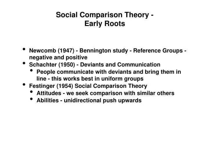 social comparison theory early roots