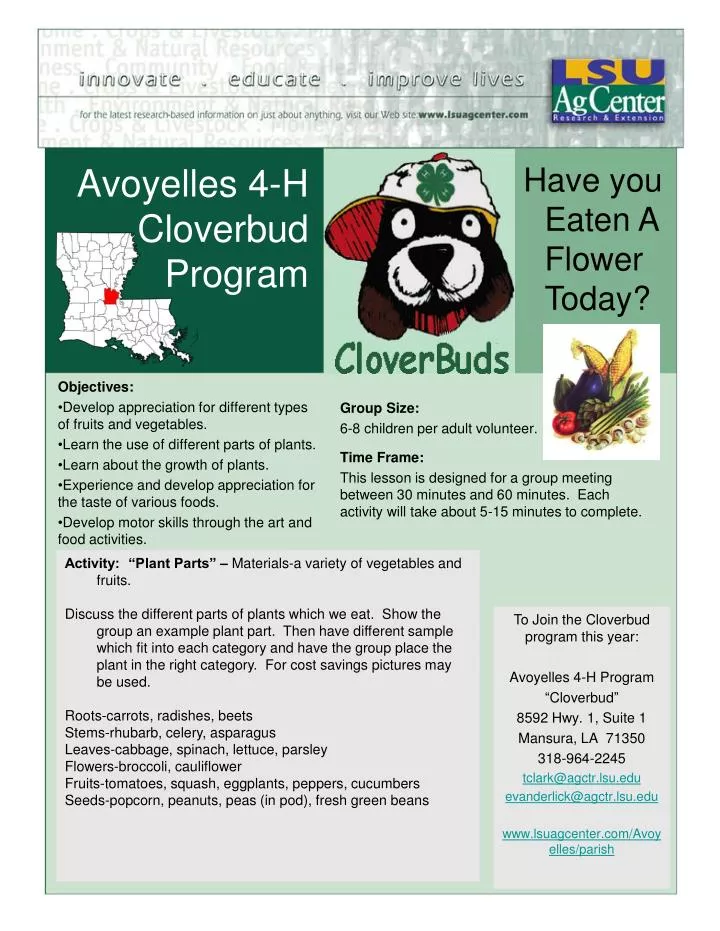 avoyelles 4 h cloverbud program
