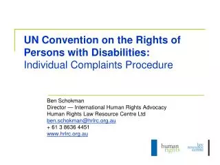 UN Convention on the Rights of Persons with Disabilities: Individual Complaints Procedure
