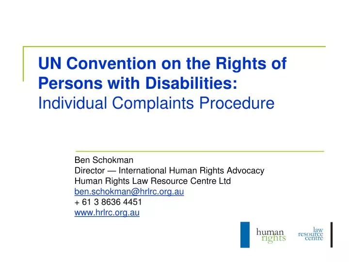 un convention on the rights of persons with disabilities individual complaints procedure