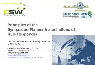 Principles of the SymposiumPlanner Instantiations of Rule Responder